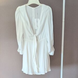 Saints + Secrets Extra Small White Mini Dress Long Sleeve NWT